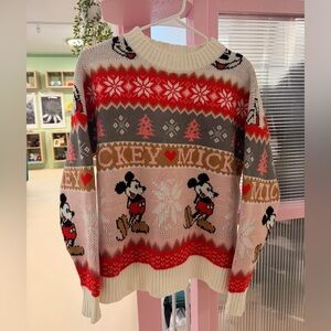 Mickey fair isle pink sweater
